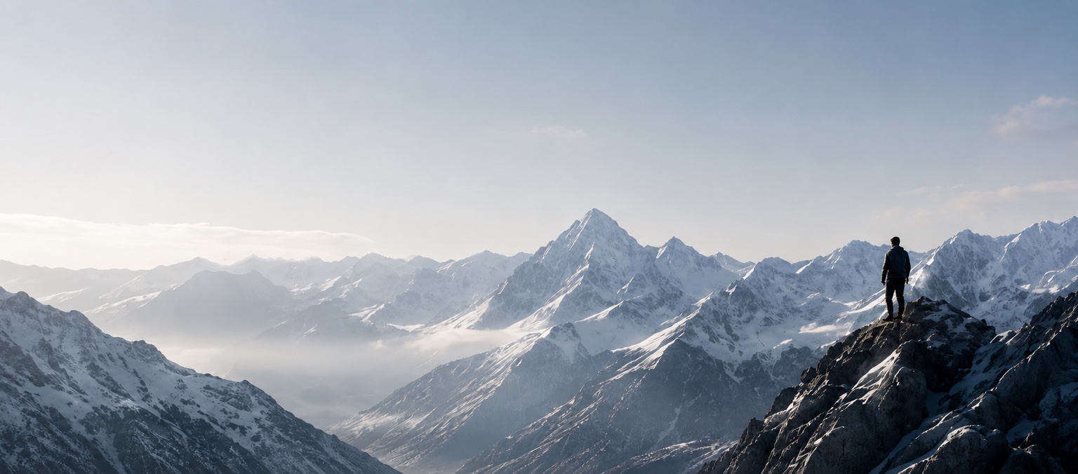 Mountaineer in the Alps